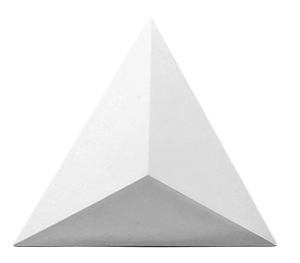 a white pyramid shaped object